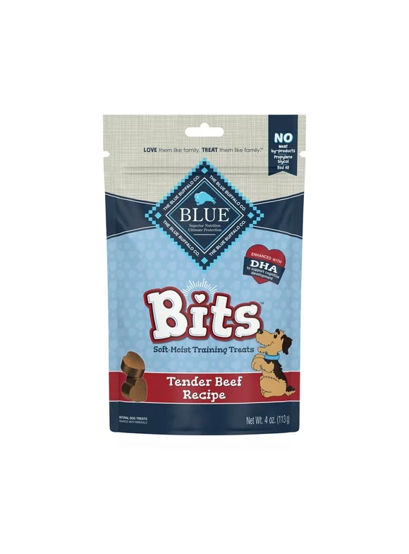 Blue Buffalo BLUE Bits Training Treats Beef Flavor Soft Treats for Dogs, Whole Grain, 4 oz. Bag