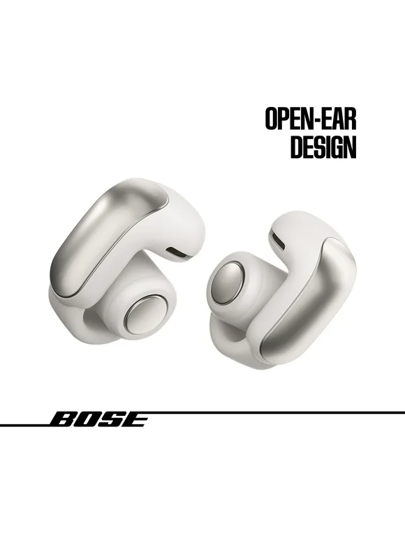 Bose Ultra Open Ear Headphones, Bluetooth Wireless Earbuds with Charging Case, White Smoke