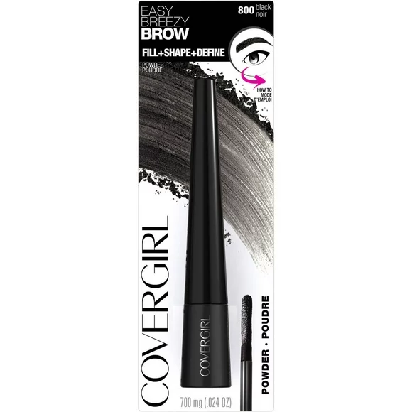 COVERGIRL Easy Breezy Brow Fill + Shape + Define Powder Eyebrow Makeup, Black