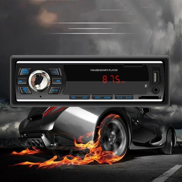 Car Accessories ZKCCNUK The New 12V Car MP3 Player Bluetooth 5.0 Hands-free FM Car Radio With Colorful Lights And Sound Supports Mobile Phone Connection Control, U Disk, Card, AUX Clearance