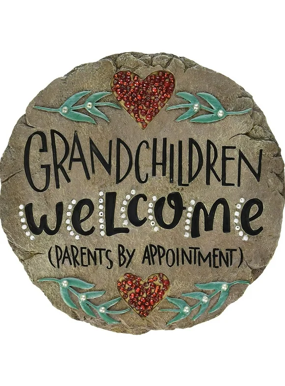 Carson Home Accents 10154 9.5 Inch Resin Grandchildren Welcome Garden Stone