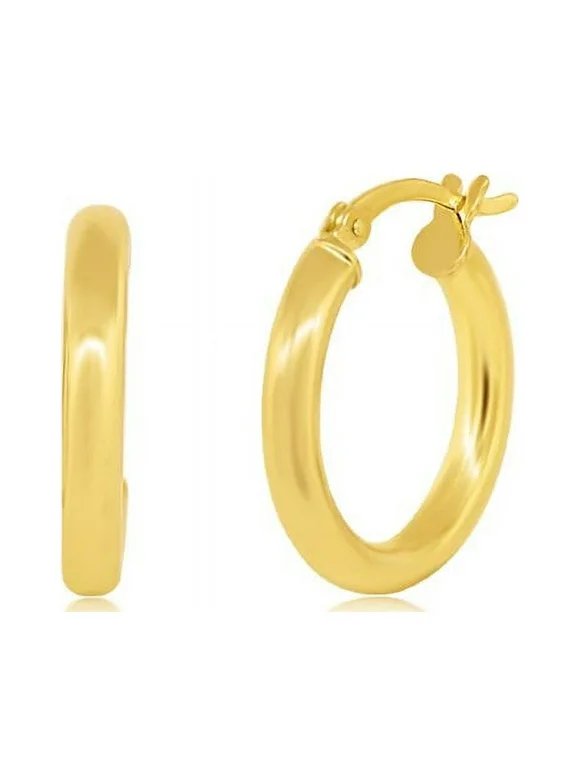 Cate & Chloe Amy Hoop Earrings, Yellow Gold Plated Earrings for Women, Anniversary Jewelry for Women for Any Occasion