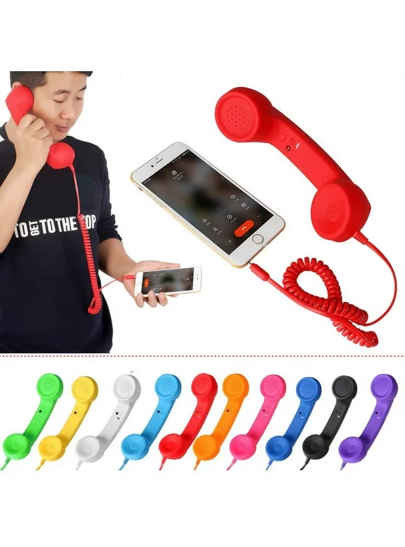 Cell Phone Handset,Retro Telephone Handset Anti Radiation Receivers 3.5MM for iPhone iPad,Mobile Phones,Computer
