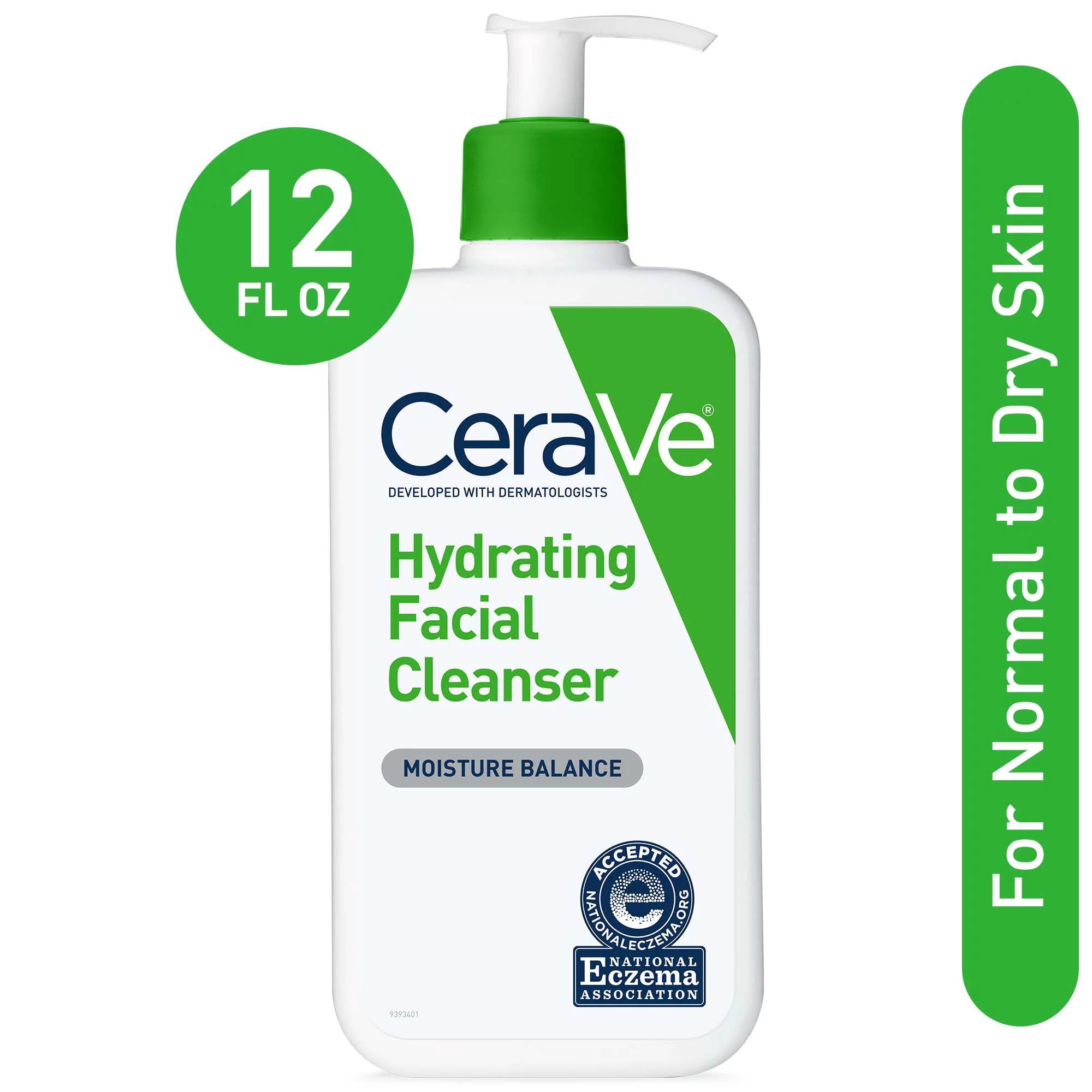 CeraVe Hydrating Facial Cleanser, Daily Face Wash for Normal to Dry Skin, 12 fl oz