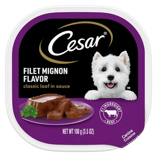 Cesar Classic Loaf in Sauce Filet Mignon Flavor Wet Dog Food, 3.5 oz Tray