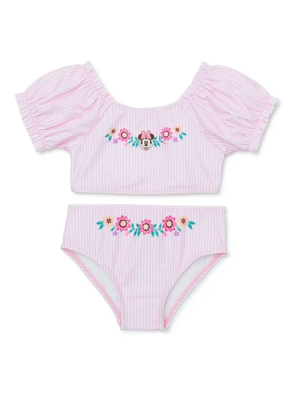 Character Toddler Girl Puff-Sleeve Two-Piece Swimsuit, Sizes 12M-5T
