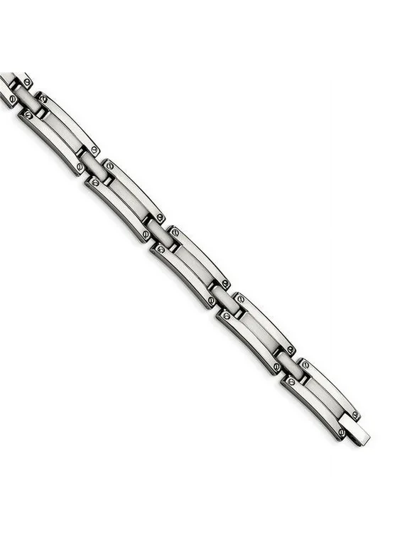 Chisel SRB117-8.5 8.5 in. Stainless Steel Brushed & Polished Bracelet