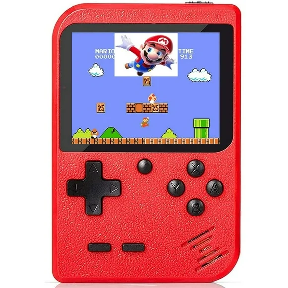 Christmas Gift Handheld Game Console, Retro Video Game Player, Classical FC Games, Mini 3-Inch Color Screen, Support Connecting TV for Kids Boy Girl Adult - Red