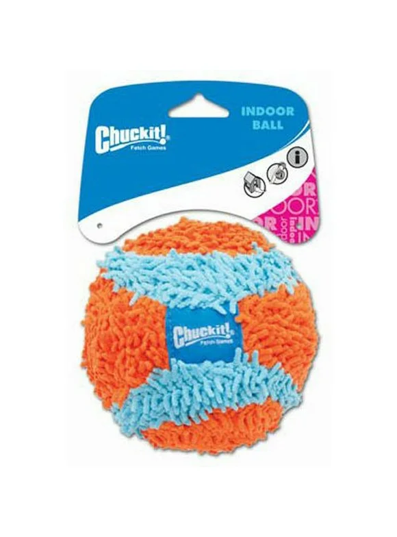Chuckit! Indoor Plush Ball, Soft Chennel, Dog Toy, Orange, Blue