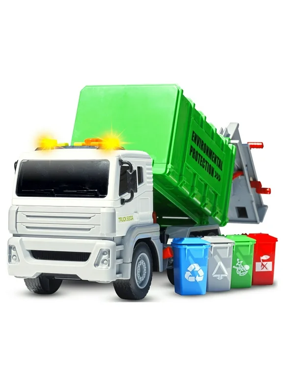 CifToys Garbage Truck Toys for Boys with Trash Cans, Friction Play Vehicle, Toys for 3 Year Old Boy Toys Gifts