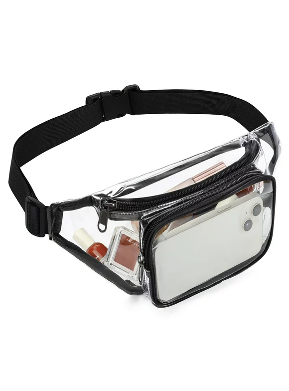 Clear Fanny Pack, EEEkit Waterproof Waist Bag for Stadium and Concerts, Chest Bag with Adjustable Belt Bag for Women Men