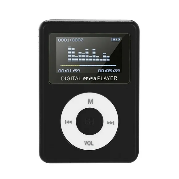 Clearance Electronics Rucky Usb Mini Mp3 Player Lcd Screen Support 32Gb Micro Sd Tf Card Bk Black