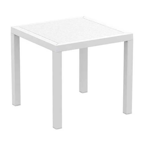 Compamia Ares 31" Square Resin Patio Dining Table in White