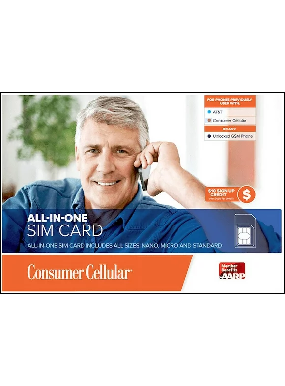 Consumer Cellular All In One SIM Card AT&T