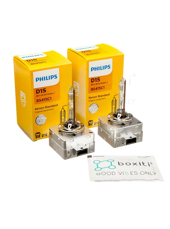 D1S x 2 Pcs. Xenon Standard Headlight Bulbs 35W 85415C1 HID Technology by Philips + Wipe