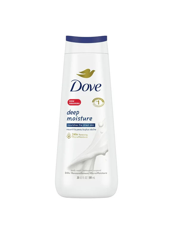 Dove Deep Moisture Nourishing Long Lasting Women’s Body Wash All Skin Type, 20 fl oz