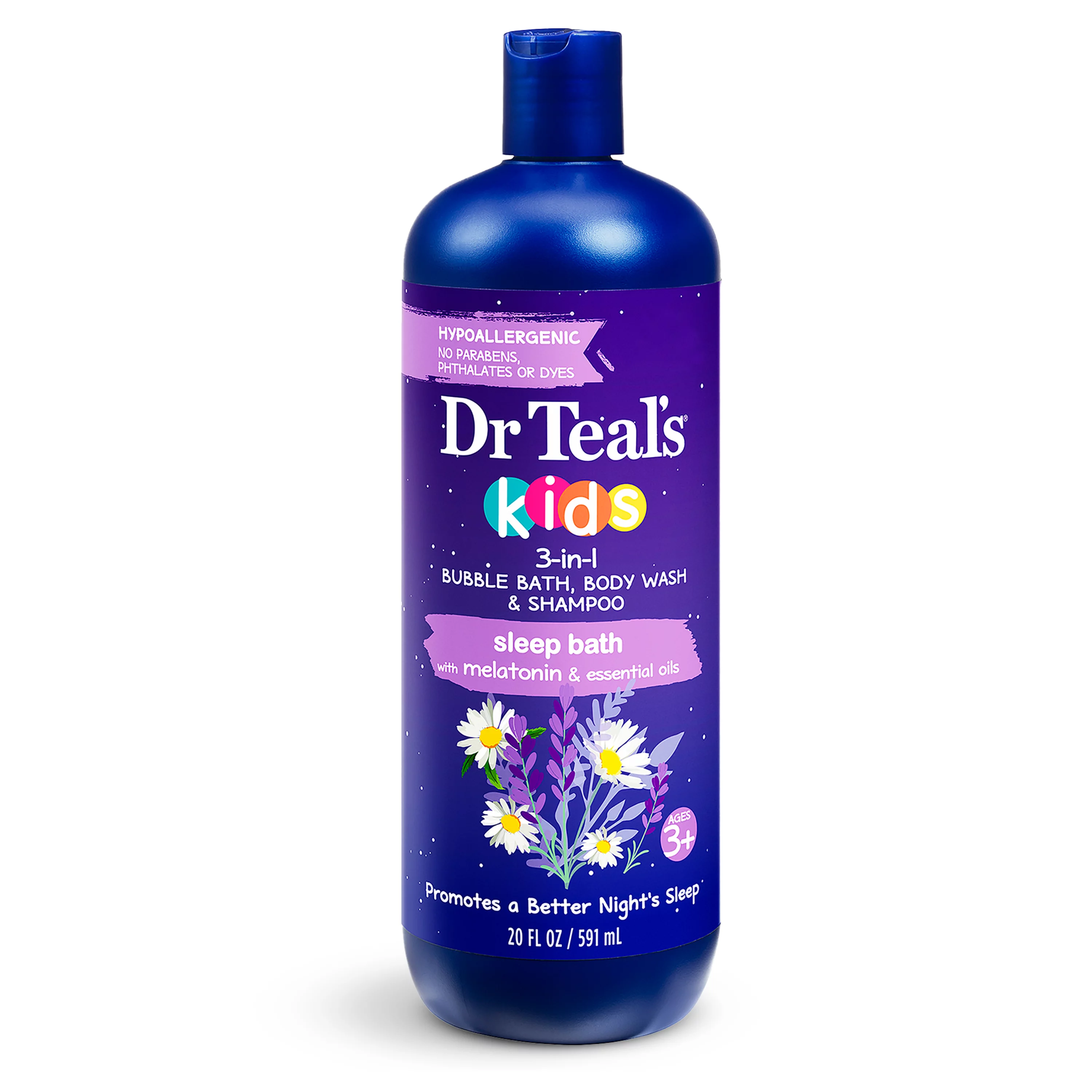Dr Teal's Kids Melatonin 3 in 1 Bubble Bath, Body Wash and Shampoo