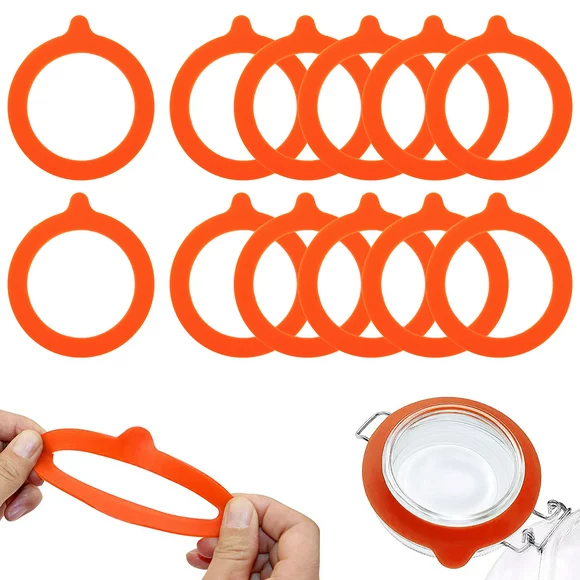 EEEkit 12pcs Silicone Sealing Rings Gaskets for Mason Jars, Elastic Silicone Seal Rings, Airtight Rubber Seal Rings, 70mm Replacement Gaskets for Regular Mouth Canning Jar