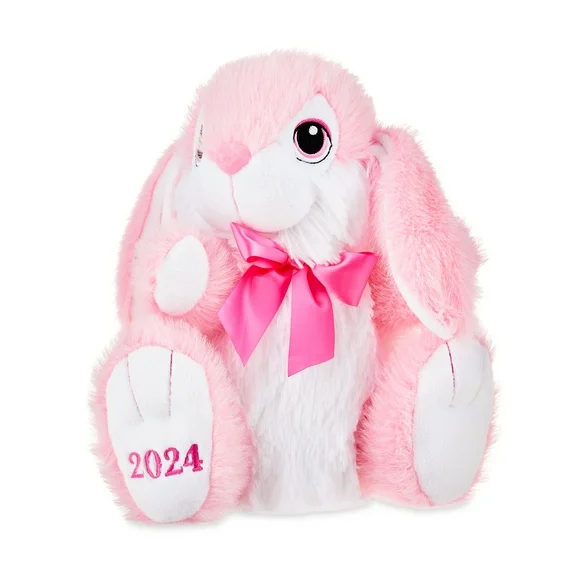 Easter Large 2024 Hoppy Hopster Pink Bunny Plush, 15 in, by Way To Celebrate