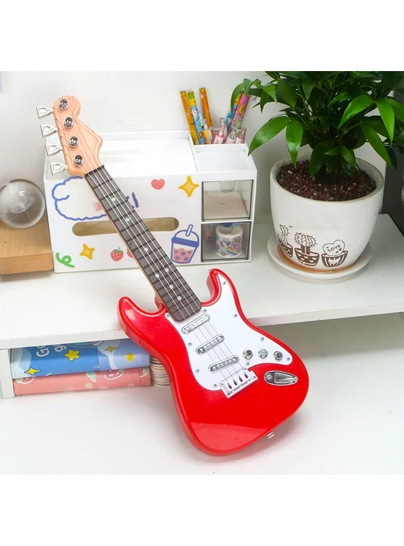Education Clearance Guitar Toy for Kids, 4 Strings Electric Guitar Musical Instruments for Boys and Girls, Portable Electronic Instrument, Beginner's Guitar Musical Instrument