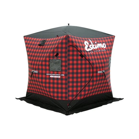Eskimo QuickFish™ 3i Limited Edition, Pop-Up Portable Shelter, Insulated, Plaid, Three Person, 41445