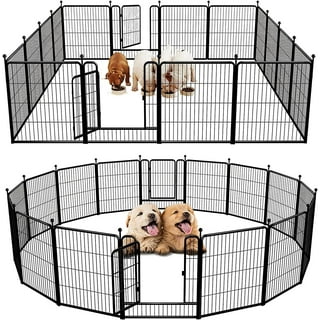 FXW Rollick Dog Playpen Outdoor,16 Panels 32" Height Metal Mesh Dog Fence Exercise Pen with Doors for Large/Medium/Small Dogs, Pet Puppy Playpen for RV, Camping, Yard