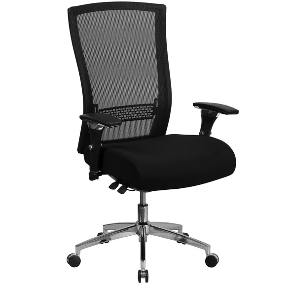 Flash Furniture HERCULES Series 24/7 Intensive Use 300 lb. Rated Black Mesh Multifunction Ergonomic Office Chair with Seat Slider