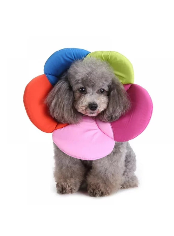 Flower Shapes Soft Pet Cone Recovery Collar for Dogs Cats After Injury, Neck Cover Avoiding Scratch The Wound to Heal Faster, Convenient Adjustable E-Collar
