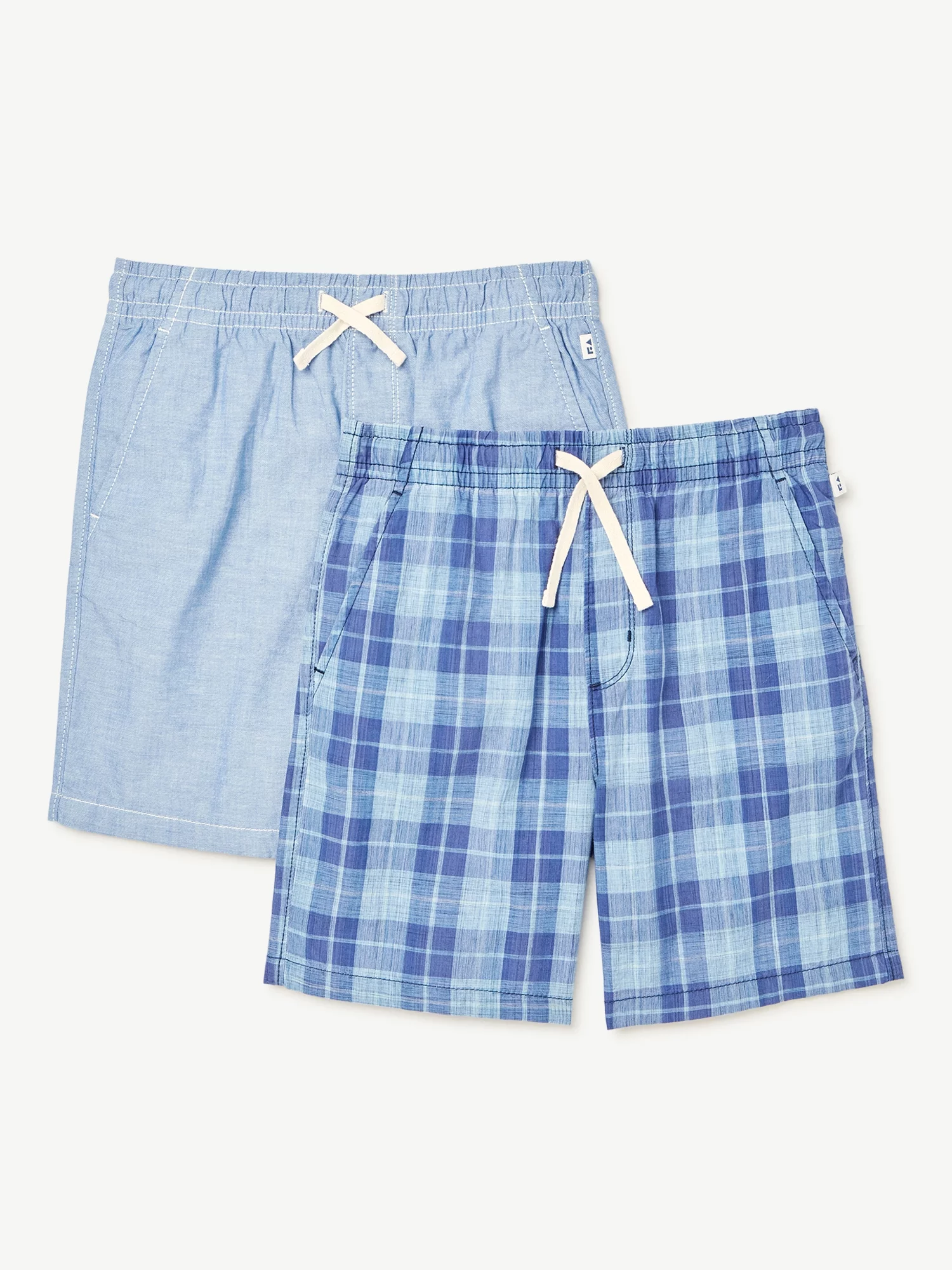 Free Assembly Boys Pull on Dock Shorts, 2-Pack, Sizes 4-18