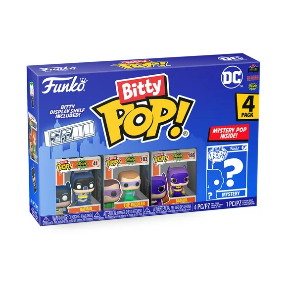 Funko Pop! Bitty POP: DC - Batman, Batgirl, The Riddler and a Mystery Bitty Pop! 4-Pack