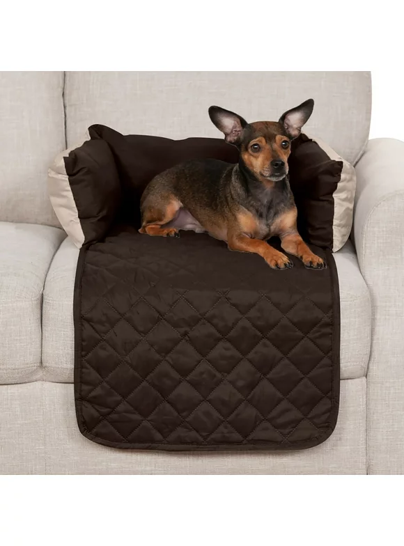 FurHaven Pet Furniture Cover | Sofa Buddy Reversible Furniture Cover Protector Pet Bed for Dogs & Cats, Espresso/Clay, Small