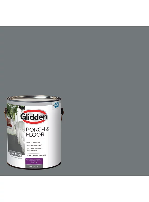 Glidden Porch & Floor 1 gal. Dark Gray Satin Interior / Exterior Paint with Primer