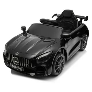 GoDecor Kids 12V Licensed Mercedes-Benz Ride On Car Powered with Remote Control LED Lights, Black