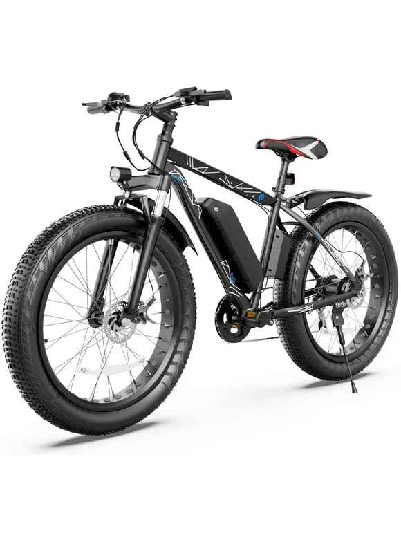 Gocio 26" 4.0 Fat Tire Electric Bike for Adults, 500W Adults E Bike, 48V 13Ah Removable Li-Ion Battery, Professional 7-Speed, Electric Mountain Bicycle Beach Bike Snow Bike Ebike for Men