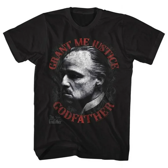 Godfather JUSTICE-Front Print-Black Adult Short Sleeves T-Shirt 4XL