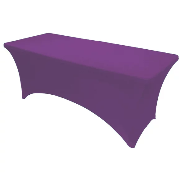Gowinex Purple 4 ft x 2.5 ft Spandex Tablecloth Stretch Fitted Table Cover