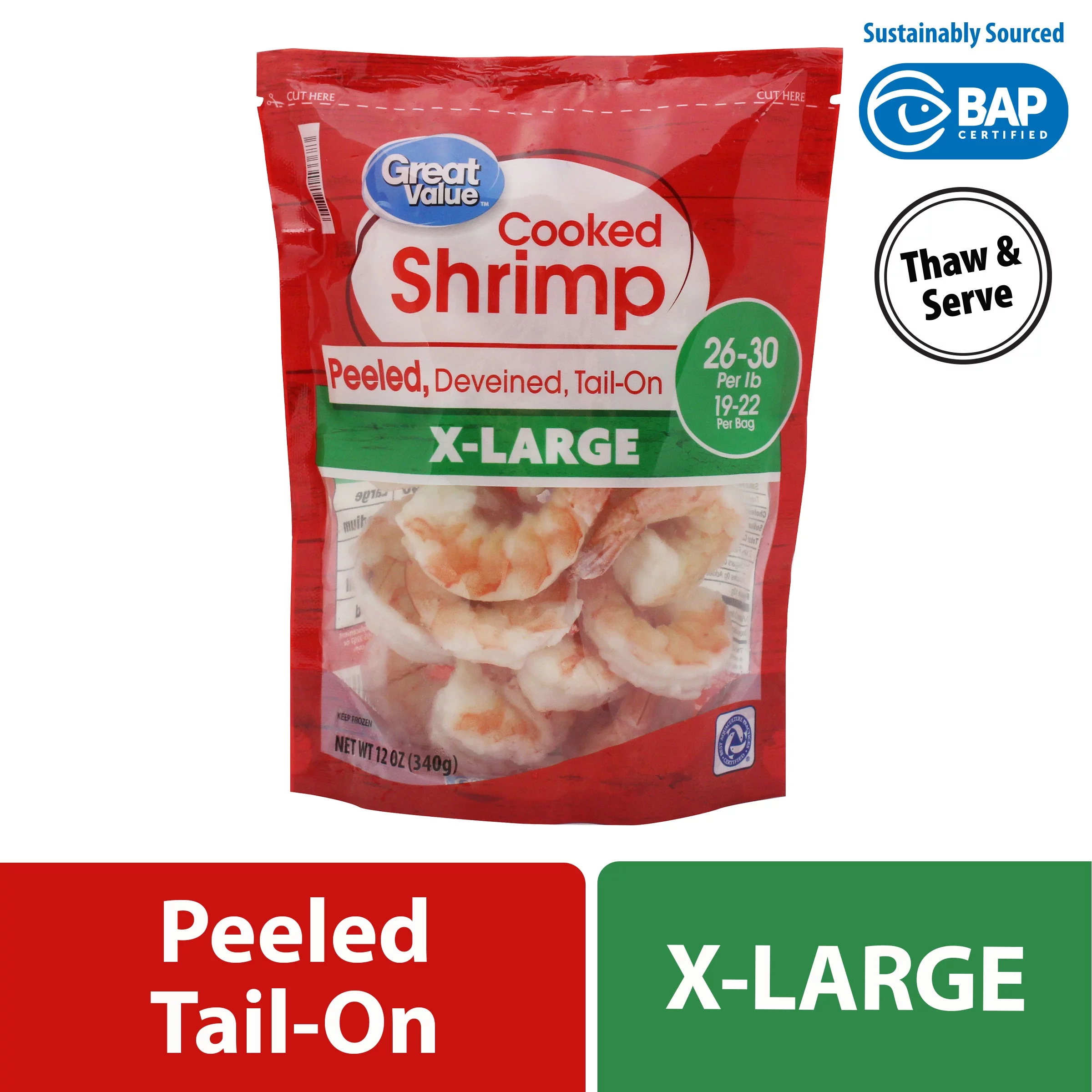 Extra Large Cooked Shrimp, 12 oz
