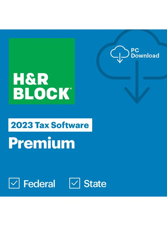 H&R Block 2023 Premium Tax Software for 1 User [PC/MAC Download]