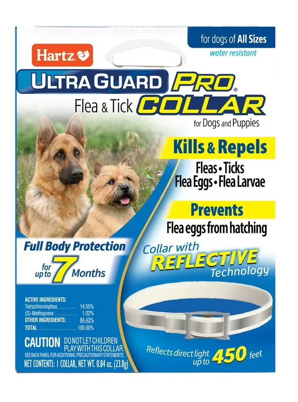 Hartz UltraGuard Pro Reflective Flea & Tick Collar for Dogs and Puppies, 7 Months Protection, 1ct