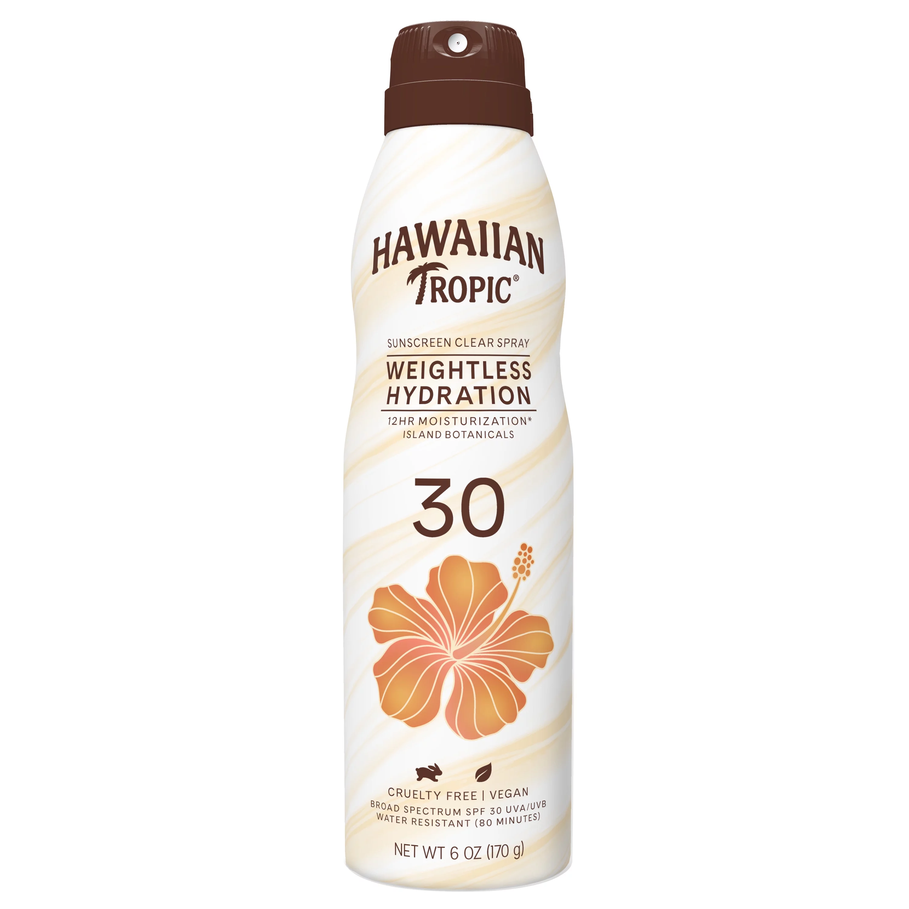 Hawaiian Tropic Silk Hydration Weightless Spray Sunscreen 6 Oz, 30 SPF, 12 Hour Moisturization, Water Resistant (80 Minutes) Sunblock