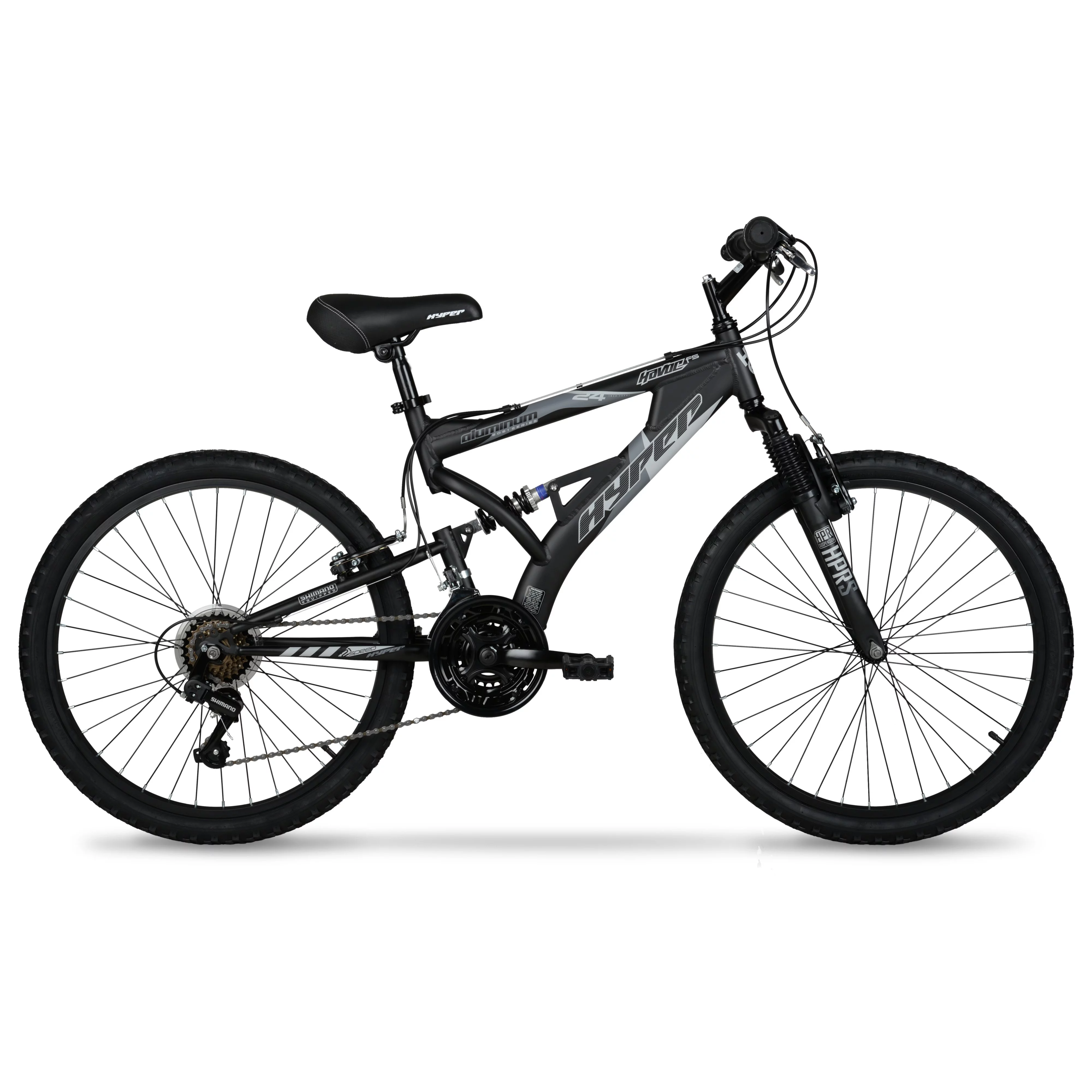Hyper Bicycles 24" Boy's Havoc Mountain Bike, Black, Recommended Ages group 10 to 14 Years Old