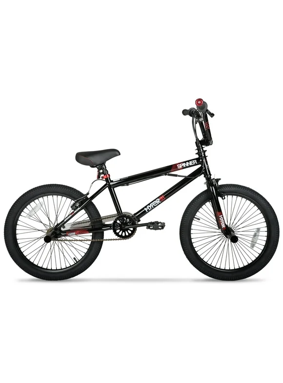 Hyper Bicycles 20" Boy's Spinner BMX Bike for Kids, Black, Recommended Ages Group 8 to 13 Years Old