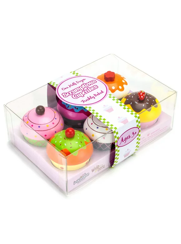 Imagination Generation Scrumptious Cupcakes Dessert Set Wooden Food Toys