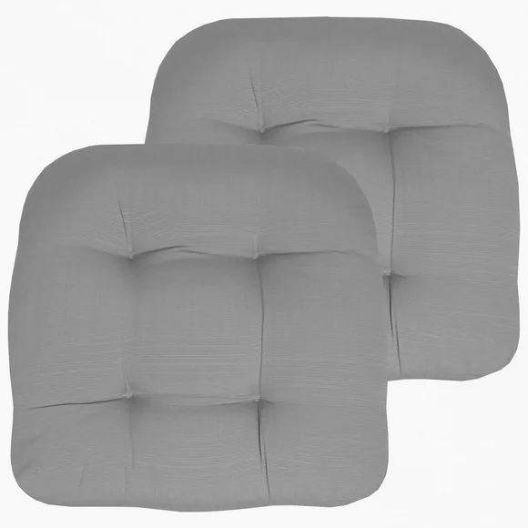 Indoor-Outdoor Reversible Patio Seat Cushion Pad 2 Pack - Silver 19" x 19"