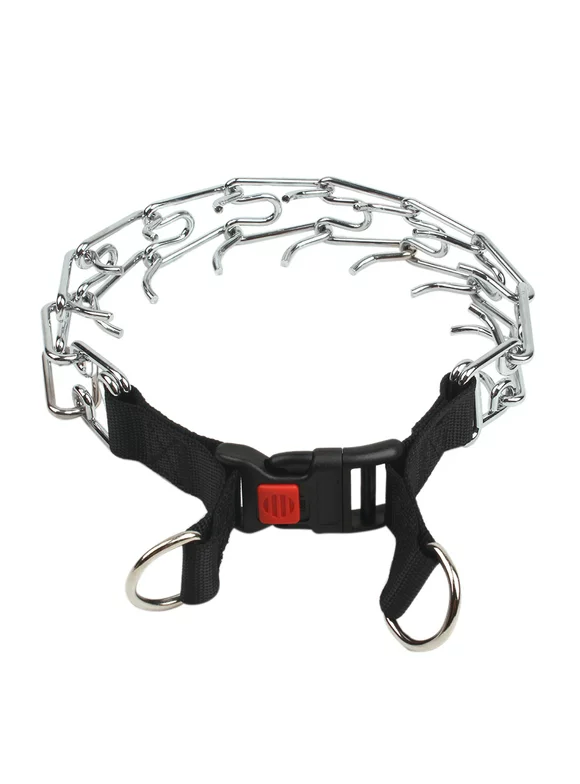 Iron Pet Choker Dog Prong Collar Pinch Training Adjustable Size With Snap Buckle