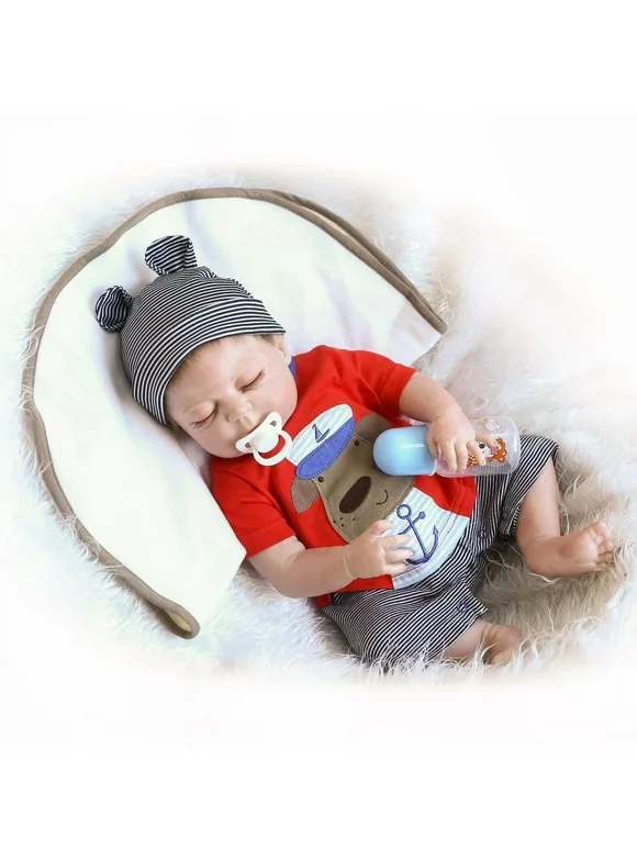 Ktaxon 23" Full Body Silicone Reborn Baby Sleeping Doll Soft Vinyl Lifelike Newborn Boy