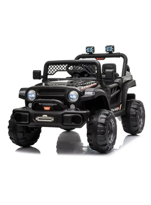Ktaxon Ride on Truck, Dual Drive Electric 12V Battery Powered Kids Toddler Motorized Off-Road Vehicles Toy Car, Black
