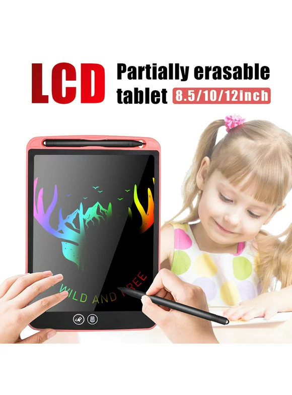 LCD Writing Tablet Kids Drawing Pad Doodle Board 12" Colorful Toddler Scribbler Board Erasable Light Drawing Board Educational and Learning Toys Gifts for 2 3 4 5 6 7 8 Year Old Girls Boys
