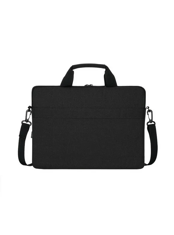 Laptop Shoulder Bag Compatible with 13-15 inch, Notebook Computer, Polyester Briefcase Sleeve with Side Handle, Black-15 inch