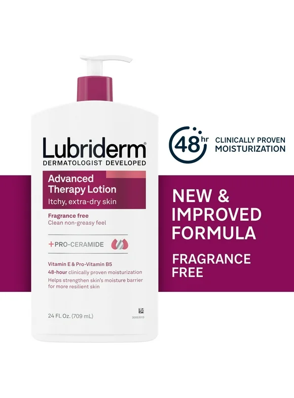 Lubriderm Advanced Therapy Fragrance Free Lotion, Vitamin E, 24 fl. oz